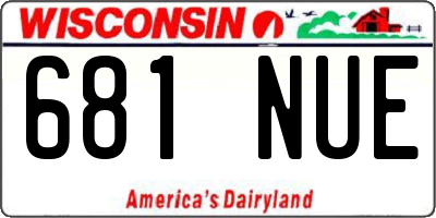WI license plate 681NUE