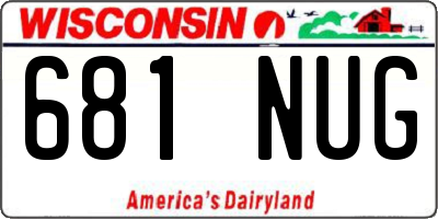 WI license plate 681NUG
