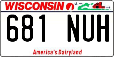 WI license plate 681NUH
