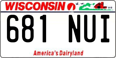WI license plate 681NUI