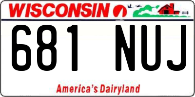 WI license plate 681NUJ