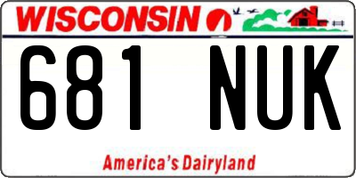 WI license plate 681NUK