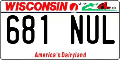 WI license plate 681NUL