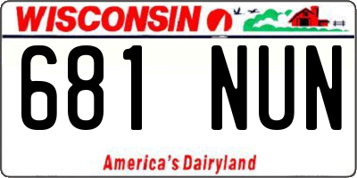 WI license plate 681NUN