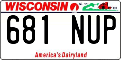 WI license plate 681NUP