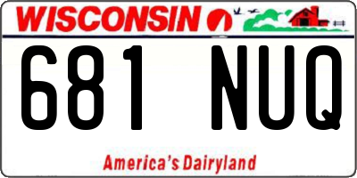 WI license plate 681NUQ