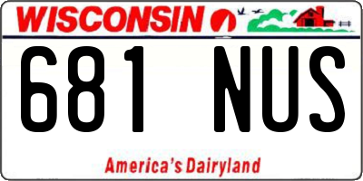 WI license plate 681NUS