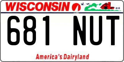 WI license plate 681NUT