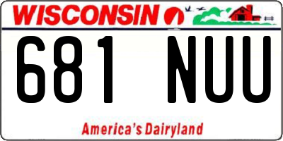 WI license plate 681NUU