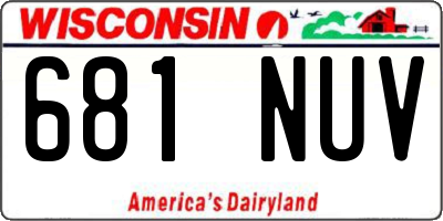 WI license plate 681NUV