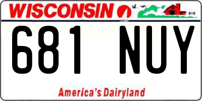 WI license plate 681NUY
