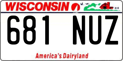 WI license plate 681NUZ