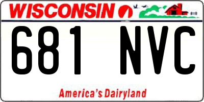 WI license plate 681NVC