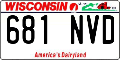 WI license plate 681NVD