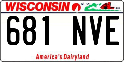 WI license plate 681NVE