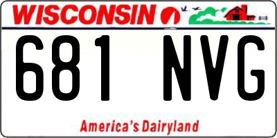 WI license plate 681NVG