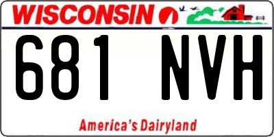 WI license plate 681NVH