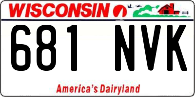 WI license plate 681NVK