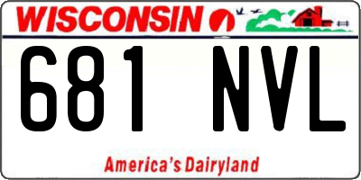 WI license plate 681NVL