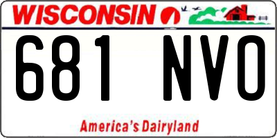 WI license plate 681NVO