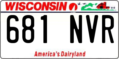 WI license plate 681NVR