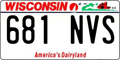 WI license plate 681NVS