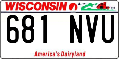 WI license plate 681NVU