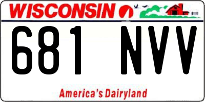 WI license plate 681NVV