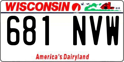 WI license plate 681NVW