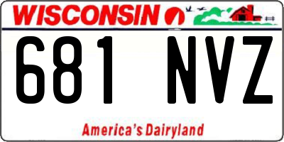 WI license plate 681NVZ