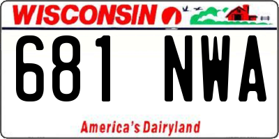 WI license plate 681NWA