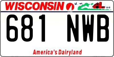 WI license plate 681NWB