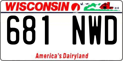 WI license plate 681NWD