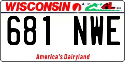 WI license plate 681NWE
