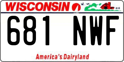 WI license plate 681NWF