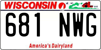 WI license plate 681NWG