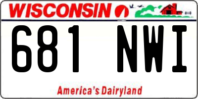 WI license plate 681NWI