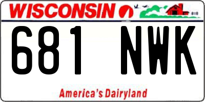WI license plate 681NWK