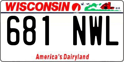 WI license plate 681NWL