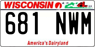 WI license plate 681NWM