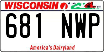WI license plate 681NWP