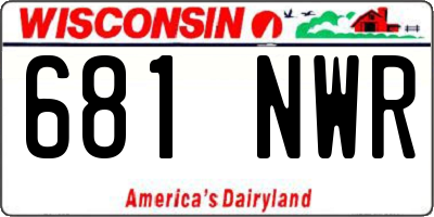 WI license plate 681NWR