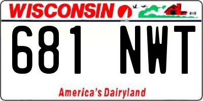 WI license plate 681NWT