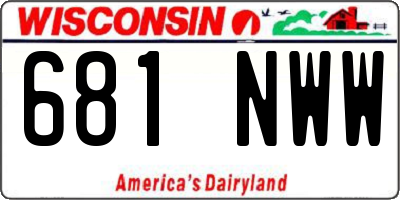 WI license plate 681NWW
