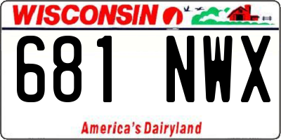 WI license plate 681NWX