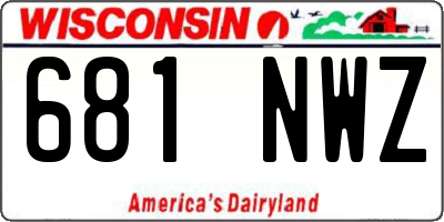 WI license plate 681NWZ
