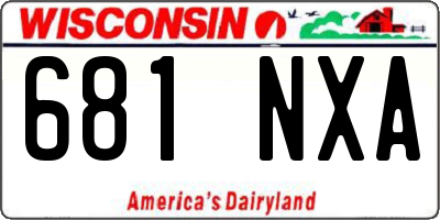 WI license plate 681NXA