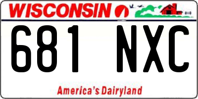 WI license plate 681NXC