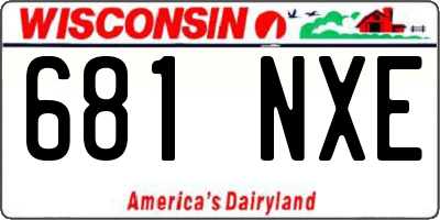 WI license plate 681NXE