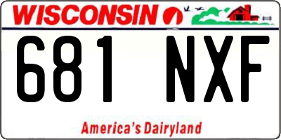 WI license plate 681NXF